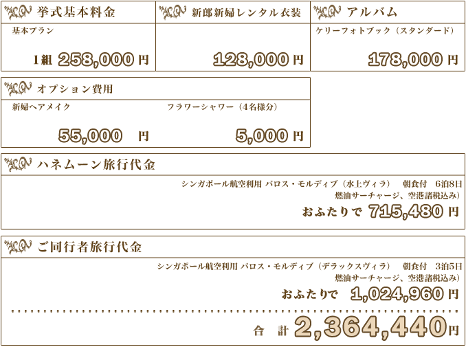 お見積り 一例